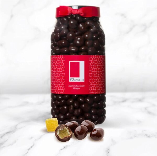 Rita Farhi Dark Chocolate Covered Ginger in a Gift Jar - Chocolate Gift - 850 g - Image 3